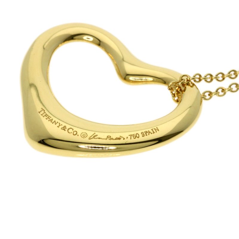 Tiffany & Co Open Heart Necklace 18K Yellow Gold Ladies