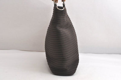 Gucci Bamboo Vintage 2way Shoulder Handbag Nylon Leather Brown 4233n