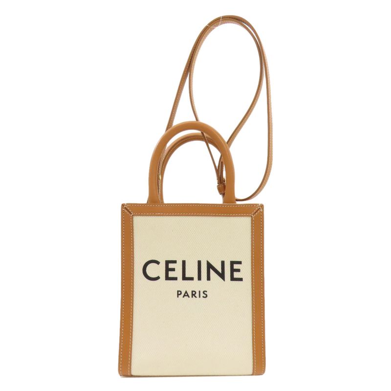 Celine Mini Vertical Cabas 2WAY Handbag Canvas Women