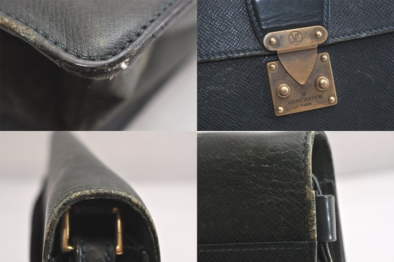 Louis Vuitton Taiga Clad Clutch Handbag Wallet Green M30194 LV 4243n