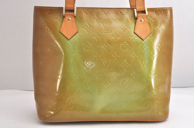 Louis Vuitton Vernis Houston Shoulder Bag Light Green M91005 LV 4249n
