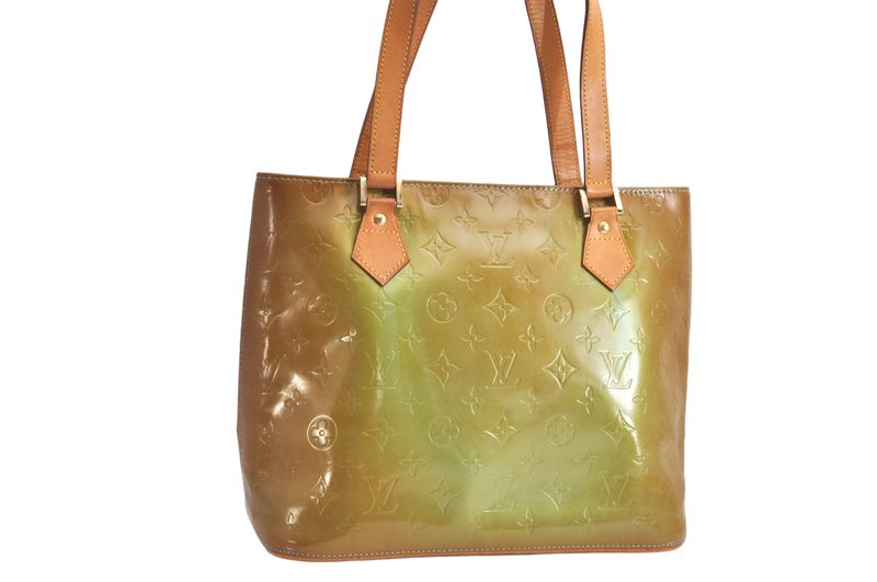 Louis Vuitton Vernis Houston Shoulder Bag Light Green M91005 LV 4249n