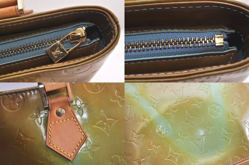 Louis Vuitton Vernis Houston Shoulder Bag Light Green M91005 LV 4249n