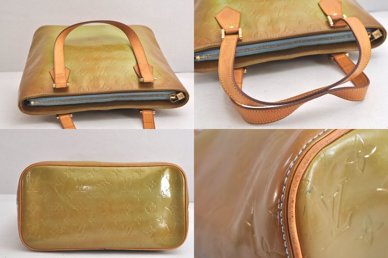 Louis Vuitton Vernis Houston Shoulder Bag Light Green M91005 LV 4249n