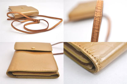 Louis Vuitton Vernis Walker Shoulder Cross Wallet Beige M91072 LV 4250n