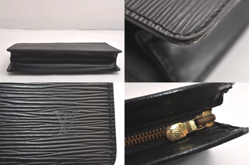 Louis Vuitton Epi Pochette Homme Clutch Handbag Black M52522 LV 4258n
