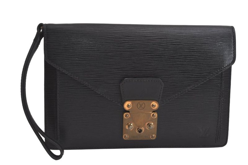Louis Vuitton Epi Serie Dragonne Clutch Bag Black M52612 LV 4268n