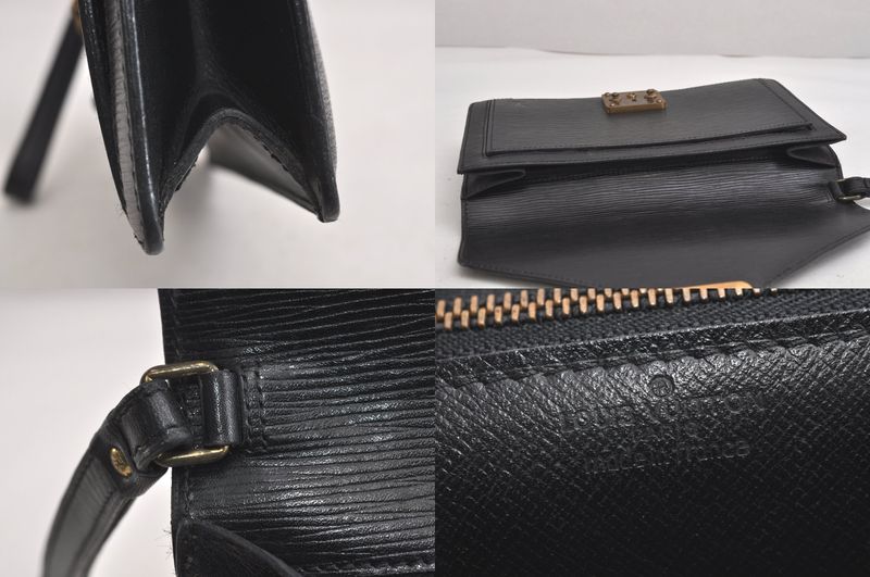 Louis Vuitton Epi Serie Dragonne Clutch Bag Black M52612 LV 4268n
