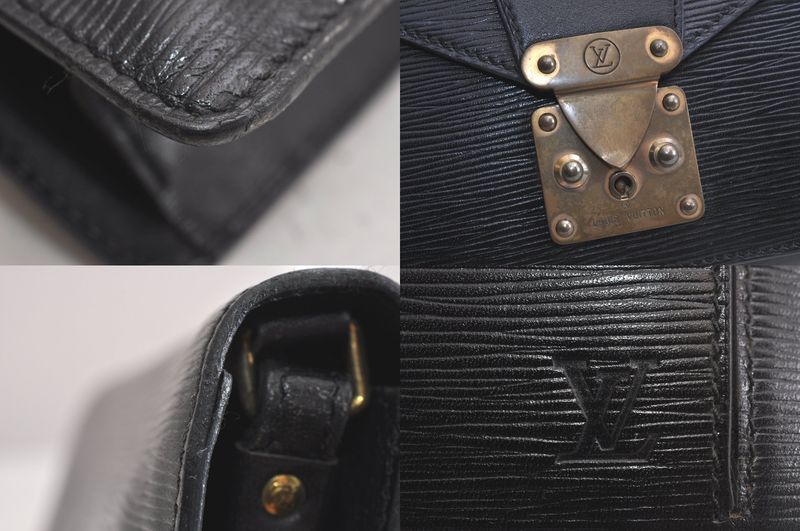 Louis Vuitton Epi Serie Dragonne Clutch Bag Black M52612 LV 4268n