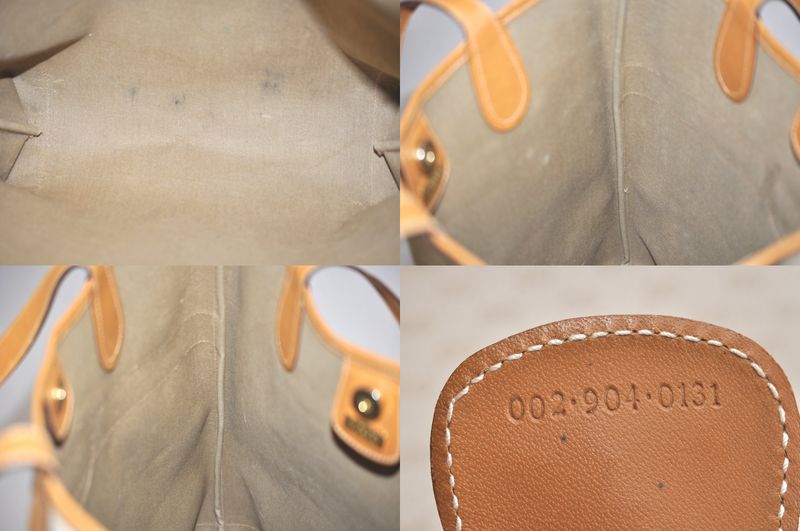 Gucci Web Sherry Line Micro GG Tote Bag Pvc Leather Beige 4269n