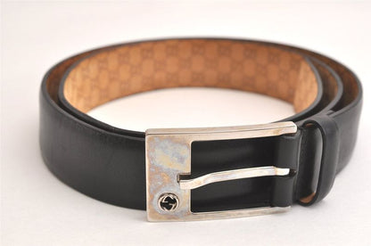 Gucci Vintage Belt Leather Size 90cm (35.43in) 35.4" Black 4270n