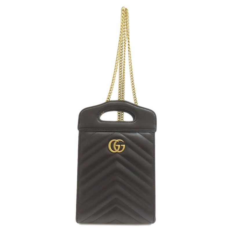 Gucci 699756 GG Marmont 2-way Shoulder Bag Calf Women