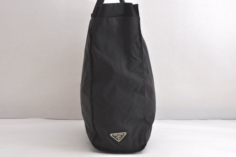 Prada Vintage Nylon Tote Handbag Black 4275n