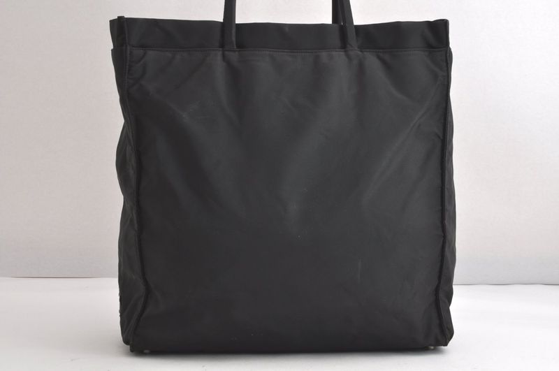 Prada Vintage Nylon Tote Handbag Black 4275n
