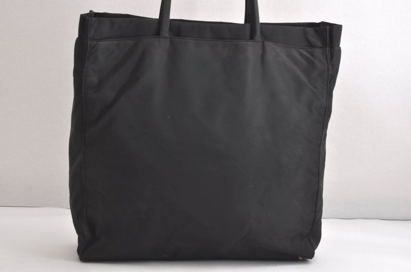 Prada Vintage Nylon Tote Handbag Black 4275n