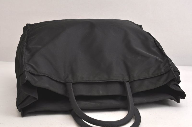 Prada Vintage Nylon Tote Handbag Black 4275n