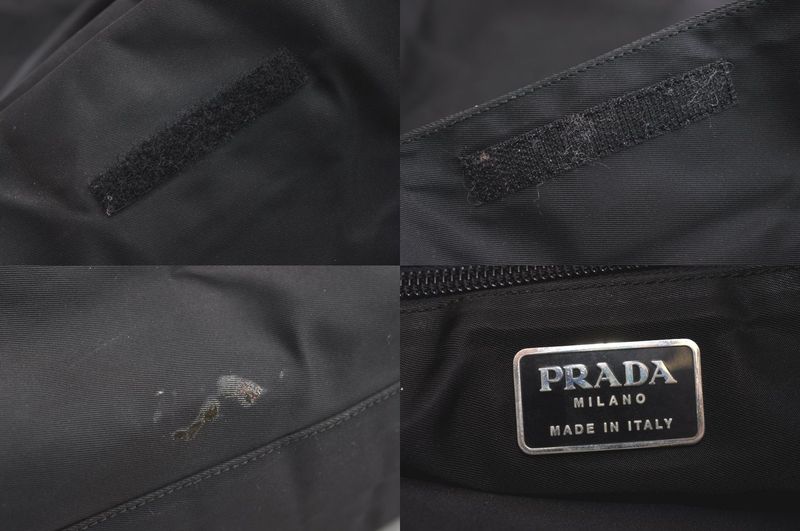 Prada Vintage Nylon Tote Handbag Black 4275n