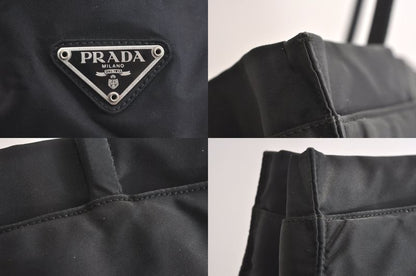Prada Vintage Nylon Tote Handbag Black 4275n