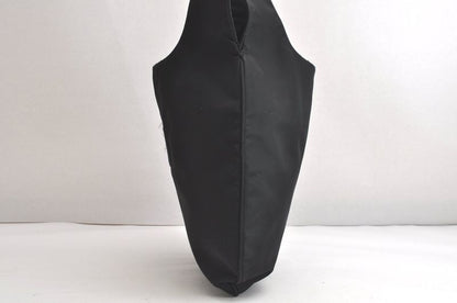 Fendi Vintage Shoulder Tote Bag Nylon Leather Black 4290n