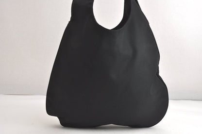 Fendi Vintage Shoulder Tote Bag Nylon Leather Black 4290n