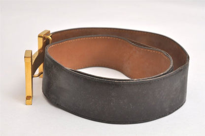 Hermes Constance Leather Belt 27.2-28.7" Black 4316n