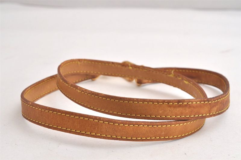 Louis Vuitton Leather Shoulder Strap Beige 38.6" LV 4331n