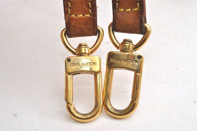 Louis Vuitton Leather Shoulder Strap Beige 38.6" LV 4331n