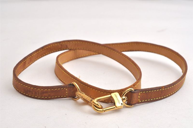 Louis Vuitton Leather Shoulder Strap Beige 38.6" LV 4331n