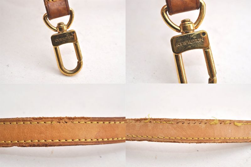 Louis Vuitton Leather Shoulder Strap Beige 38.6" LV 4331n