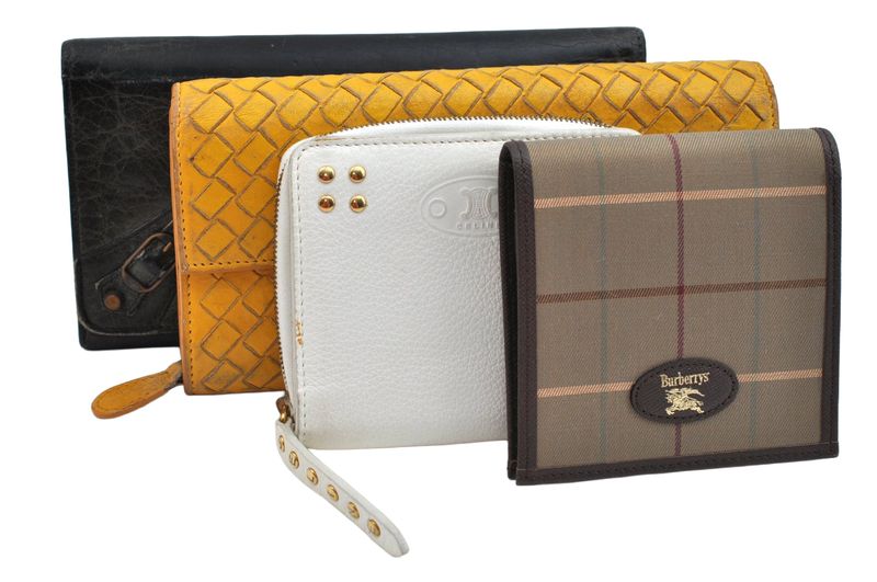 Gucci Celine Barbaries Balenciaga Bottega Veneta Bifold Long Wallet Set Of 4
