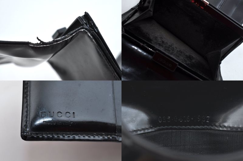 Gucci Bifold Long Wallet GG Pvc Canvas Leather Brown Black 4 Sets L2832