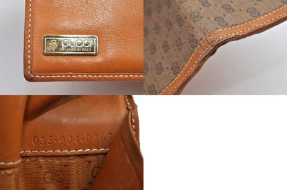 Gucci Bifold Long Wallet GG Pvc Canvas Leather Brown Black 4 Sets L2832