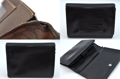 Gucci Bifold Long Wallet GG Pvc Canvas Leather Brown Black 4 Sets L2832