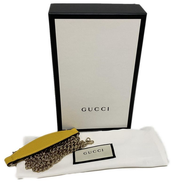 Gucci Clutch Bag Soho 598211 Yellow Leather