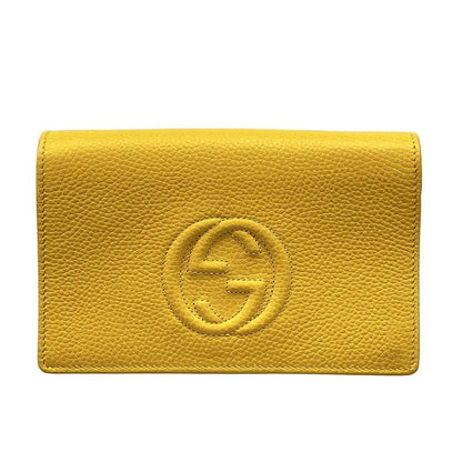 Gucci Clutch Bag Soho 598211 Yellow Leather