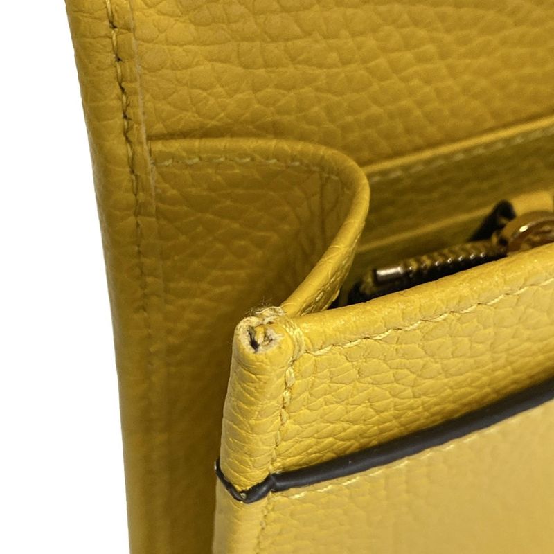 Gucci Clutch Bag Soho 598211 Yellow Leather