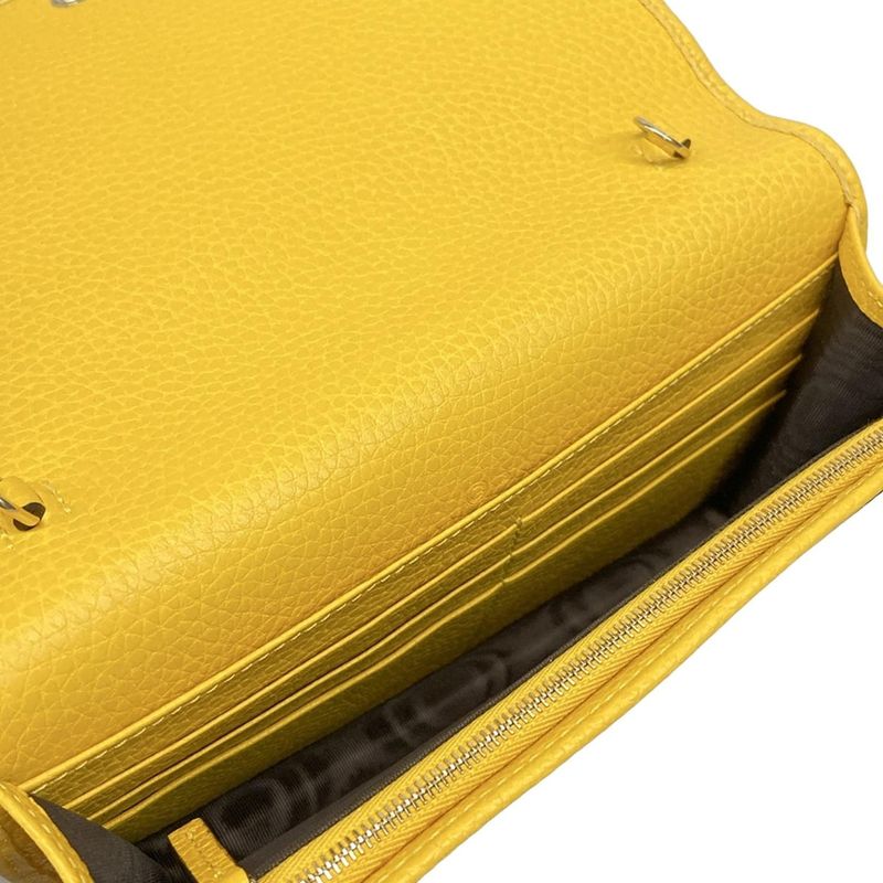 Gucci Clutch Bag Soho 598211 Yellow Leather