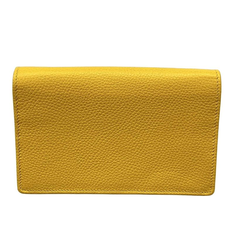 Gucci Clutch Bag Soho 598211 Yellow Leather