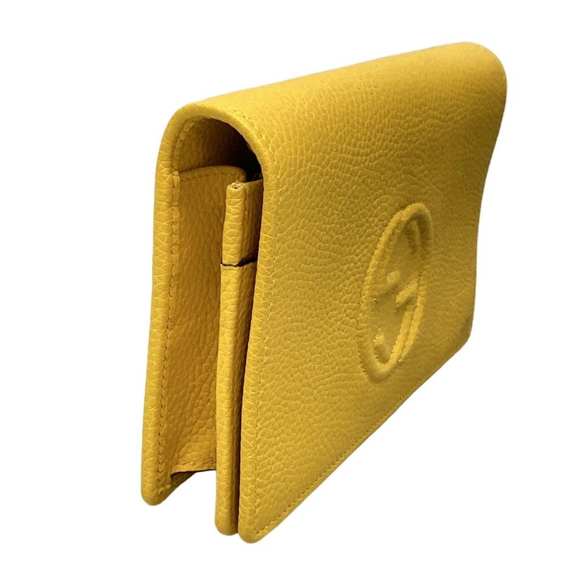 Gucci Clutch Bag Soho 598211 Yellow Leather