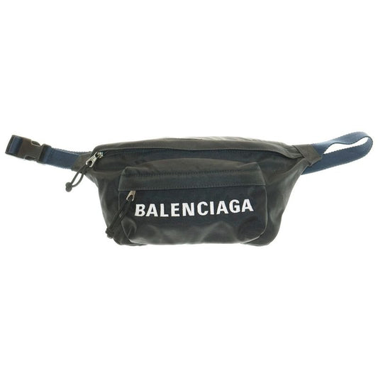 Balenciaga Wheel Logo Design Adjuster Waist Pouch Black 533009