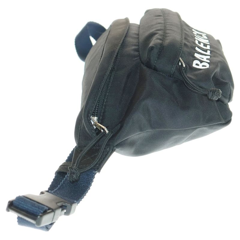 Balenciaga Wheel Logo Design Adjuster Waist Pouch Black 533009