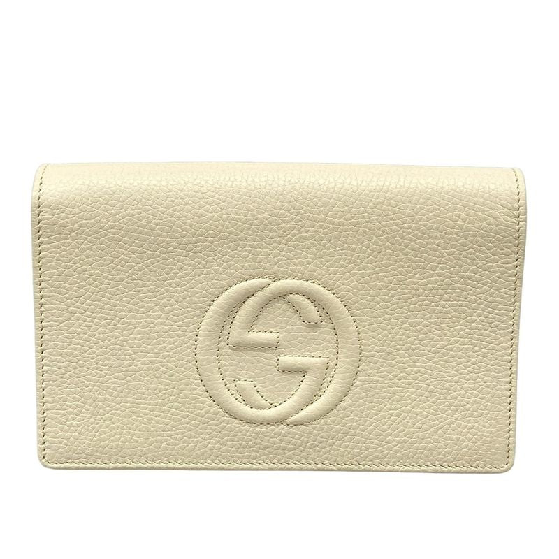 Gucci Clutch Bag Soho 598211 Ivory Leather