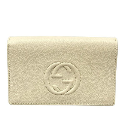 Gucci Clutch Bag Soho 598211 Ivory Leather