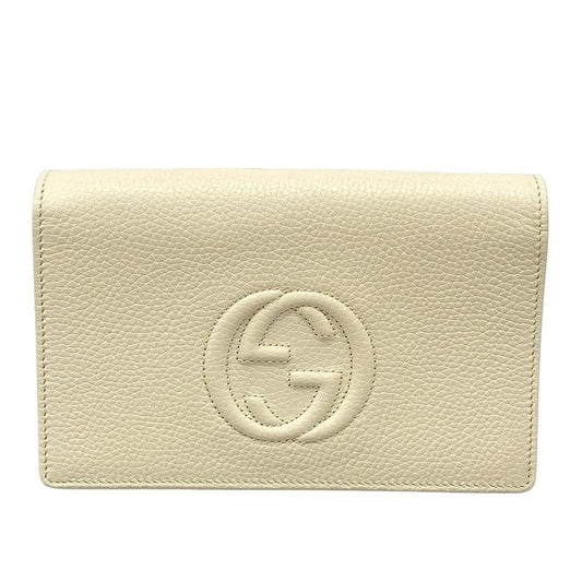 Gucci Clutch Bag Soho 598211 Ivory Leather
