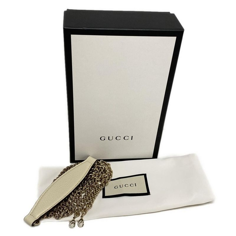 Gucci Clutch Bag Soho 598211 Ivory Leather