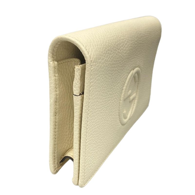 Gucci Clutch Bag Soho 598211 Ivory Leather