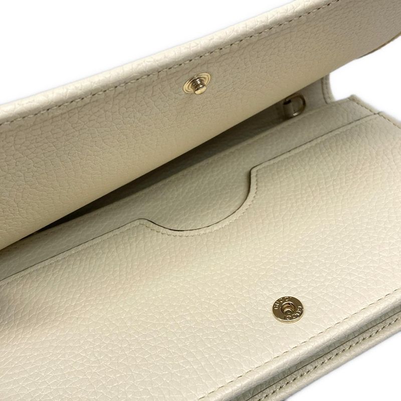 Gucci Clutch Bag Soho 598211 Ivory Leather