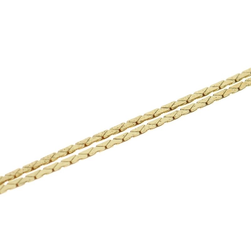 DIOR Heart Rhinestone Necklace Pendant Chain Gold