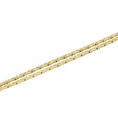 DIOR Heart Rhinestone Necklace Pendant Chain Gold