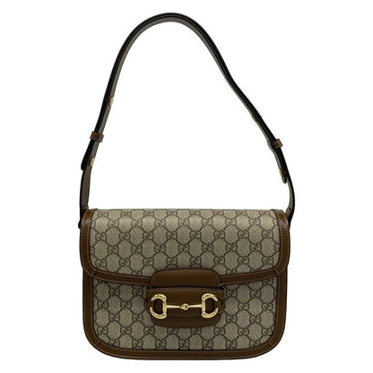 Gucci Shoulder Bag GG Plus GG Supreme/horsebit 1955 602204 Beige And Dark Brown